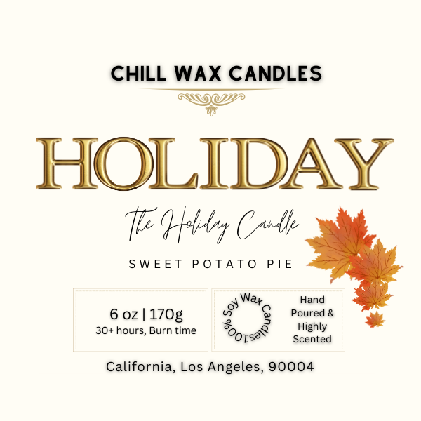 2 for $25 HOLIDAY CANDLE '6 OZ Sweet Potato Pie.'